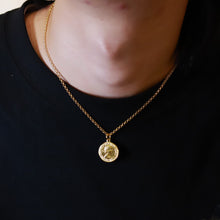 画像をギャラリービューアに読み込む, F.H. シルバーネックレス(コインネックレス ゴールドコーティング):#N028GP-50cm