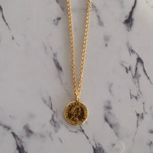 画像をギャラリービューアに読み込む, F.H. シルバーネックレス(コインネックレス ゴールドコーティング):#N028GP-50cm