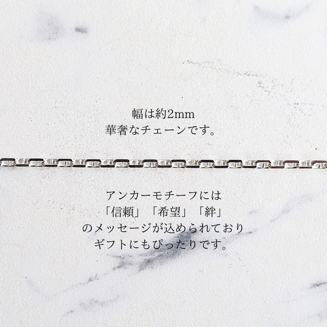 F.H. シルバーネックレス(アンカーチェーン2mm):#N048−45cm