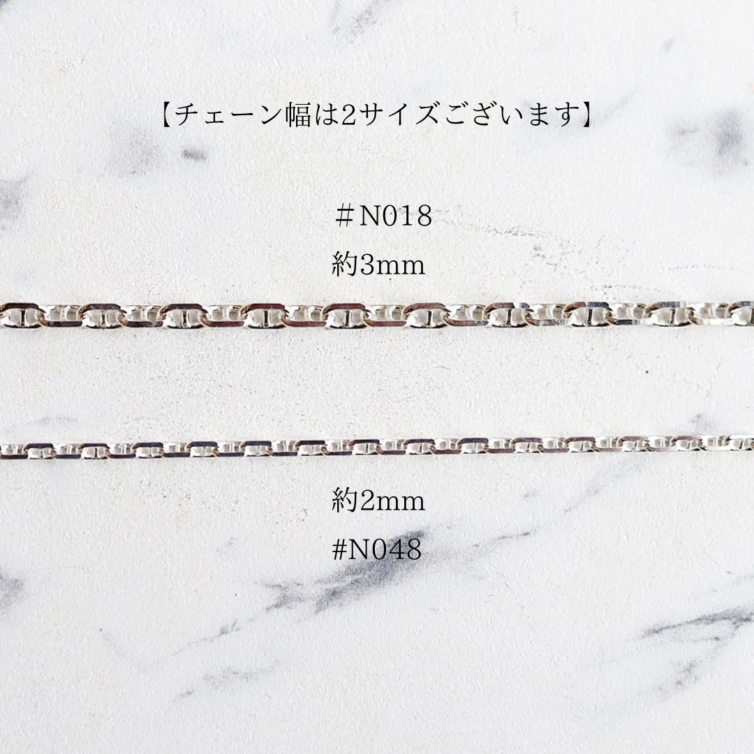 F.H. シルバーネックレス(アンカーチェーン2mm):#N048−45cm