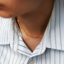 画像をギャラリービューアに読み込む, F.H. シルバーネックレス(アンカーチェーン ゴールドコーティング 3mm):#N018GP-45cm