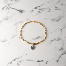 画像をギャラリービューアに読み込む, 【手首回り細めの方に】F.H.シルバーブレスレット(アンカーチェーン ゴールドコーティング 3mm):#B016GP-17cm