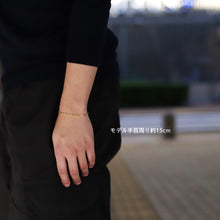 画像をギャラリービューアに読み込む, 【手首回り細めの方に】F.H.シルバーブレスレット(アンカーチェーン ゴールドコーティング 3mm):#B016GP-17cm