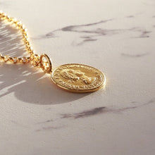 画像をギャラリービューアに読み込む, F.H. シルバーネックレス(コインネックレス ゴールドコーティング):#N028GP-50cm