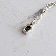 画像をギャラリービューアに読み込む, F.H. シルバーネックレス(レクタングルオニキス ペンダント):#N041-ONX-50cm