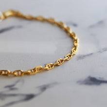 画像をギャラリービューアに読み込む, 【手首回り18cm位の方に】F.H.シルバーブレスレット(アンカーチェーン ゴールドコーティング 3mm):#B016GP-20cm