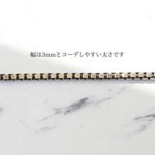 画像をギャラリービューアに読み込む, F.H. シルバーネックレス(BOXチェーン 3mm):#N014-50cm