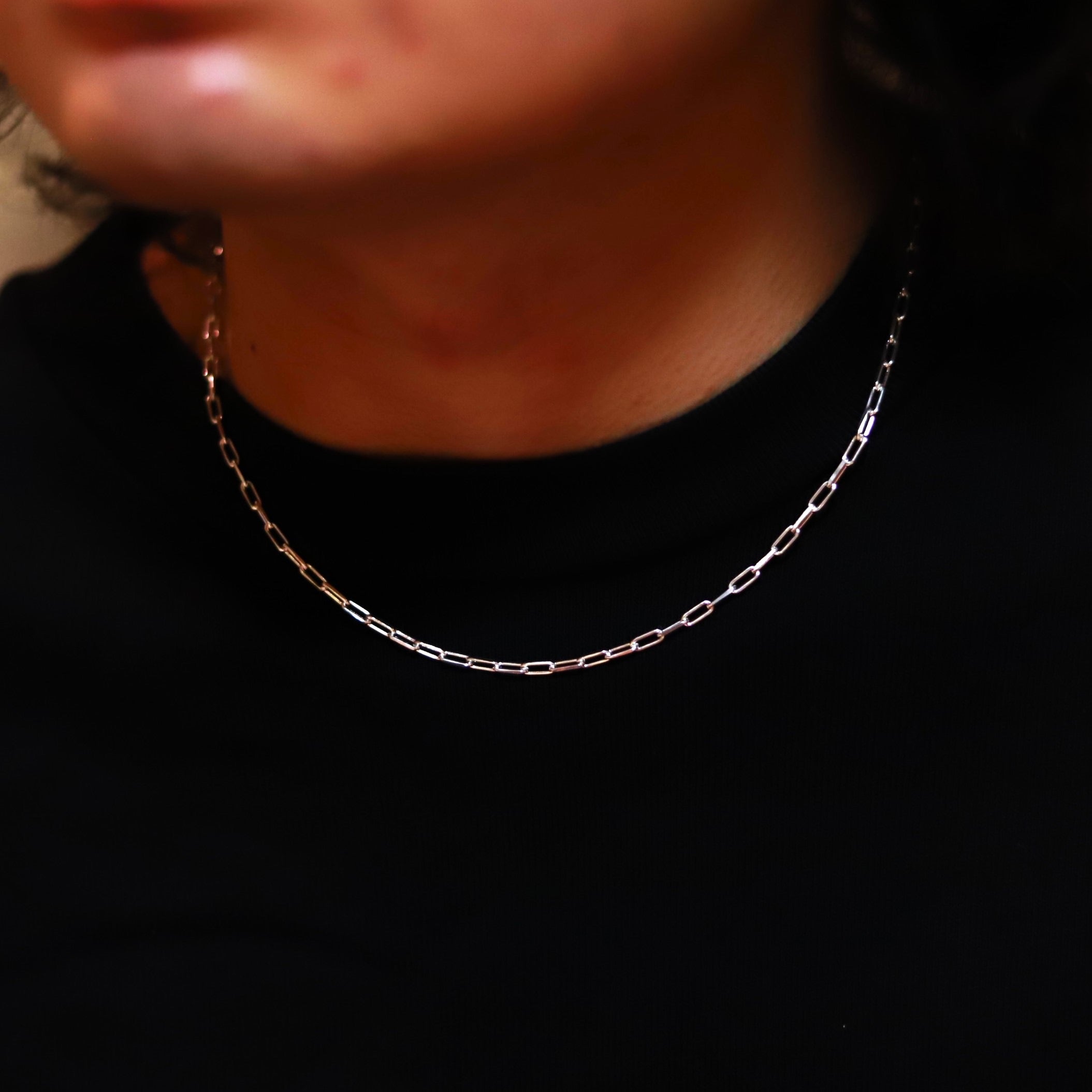 短めの45cm】F.H. シルバーネックレス（長あずきチェーン 2.5mm