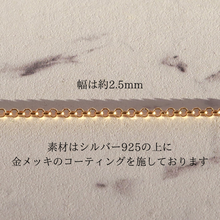 画像をギャラリービューアに読み込む, 【長めの60cm】F.H. シルバーネックレス(甲丸チェーン 2.5mm ゴールドコーティング):#N030GP-60cm