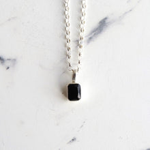 画像をギャラリービューアに読み込む, F.H. シルバーネックレス(レクタングルオニキス ペンダント):#N041-ONX-50cm