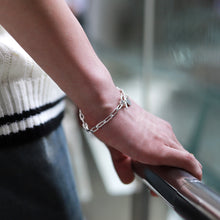 画像をギャラリービューアに読み込む, F.H. シルバーブレスレット(長あずきチェーン 4.5mm):#B019-19cm