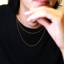 画像をギャラリービューアに読み込む, 【短めの45cm】F.H. シルバーネックレス(甲丸チェーン 2.5mm ゴールドコーティング):#N030GP-45cm