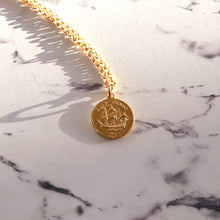 画像をギャラリービューアに読み込む, F.H. シルバーネックレス(コインネックレス ゴールドコーティング):#N028GP-50cm