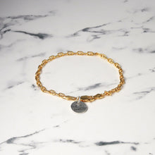画像をギャラリービューアに読み込む, 【手首回り細めの方に】F.H.シルバーブレスレット(アンカーチェーン ゴールドコーティング 3mm):#B016GP-17cm