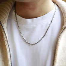 画像をギャラリービューアに読み込む, F.H.  シルバーネックレス(4面カットあずきチェーン 3mm):#N019-50cm、60cm