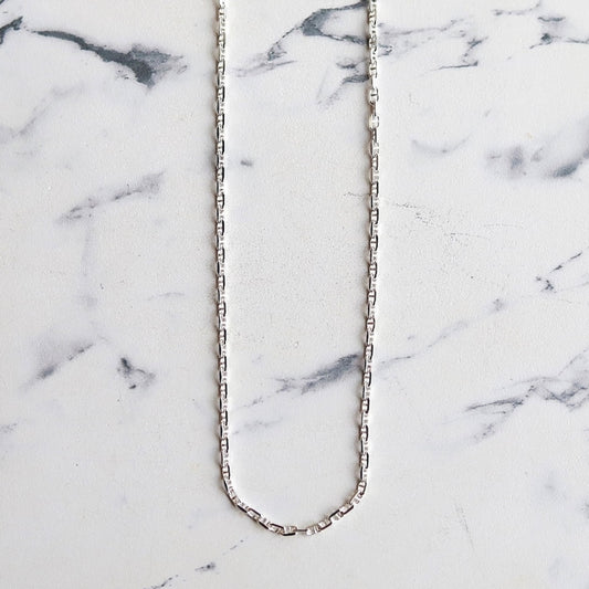 F.H. シルバーネックレス(アンカーチェーン2mm):#N048−50cm