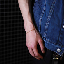 画像をギャラリービューアに読み込む, 【手首回り細い方に】F.H.  シルバーブレスレット(ロープチェーン 1.8mmゴールドコーティング):#B038GP-17cm