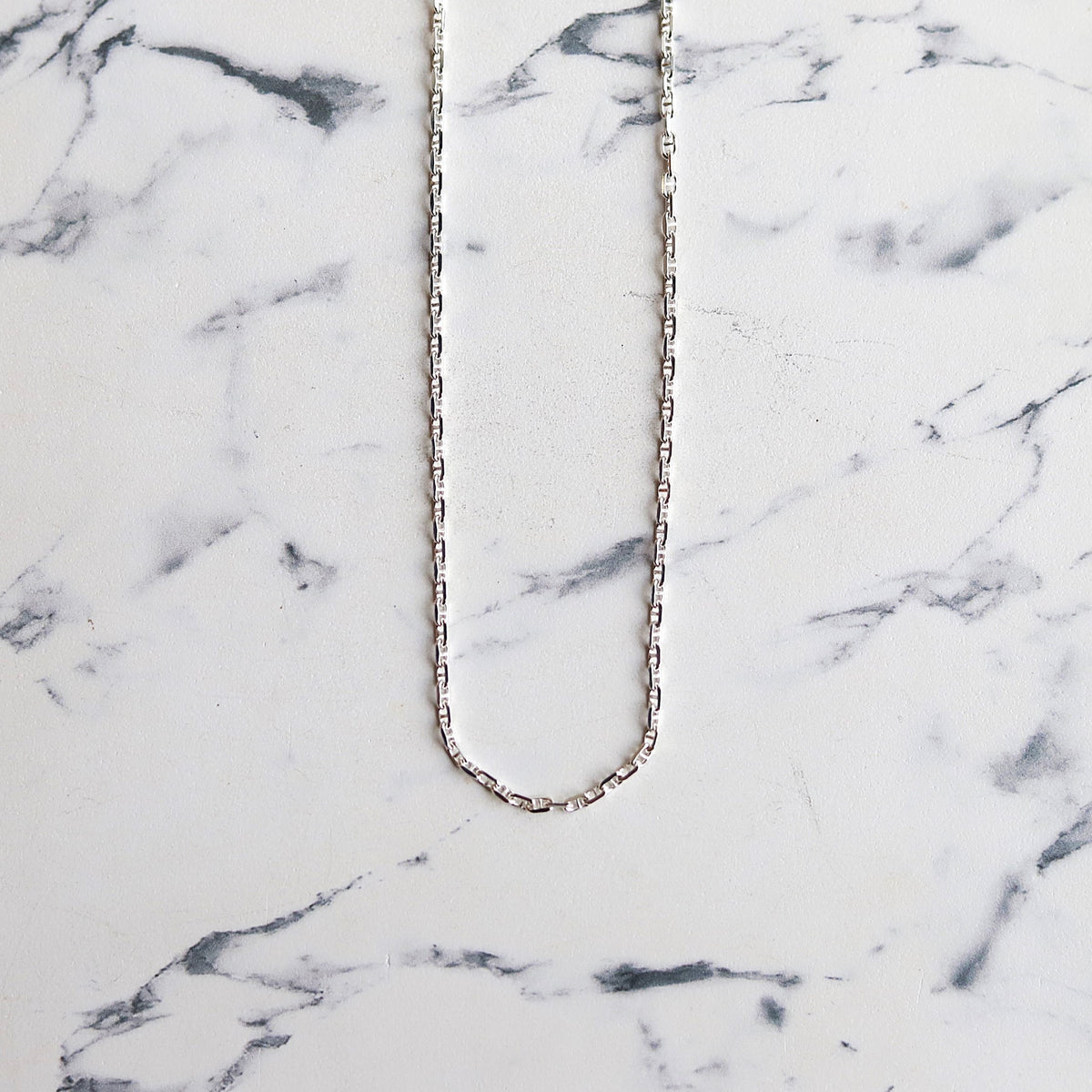 F.H. シルバーネックレス(アンカーチェーン2mm):#N048−45cm