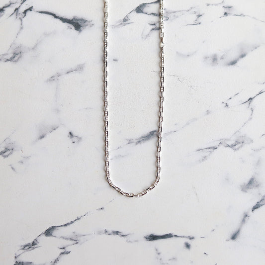 【今こそつけたい短めネックレス】F.H. シルバーネックレス(アンカーチェーン2mm):#N048−40cm