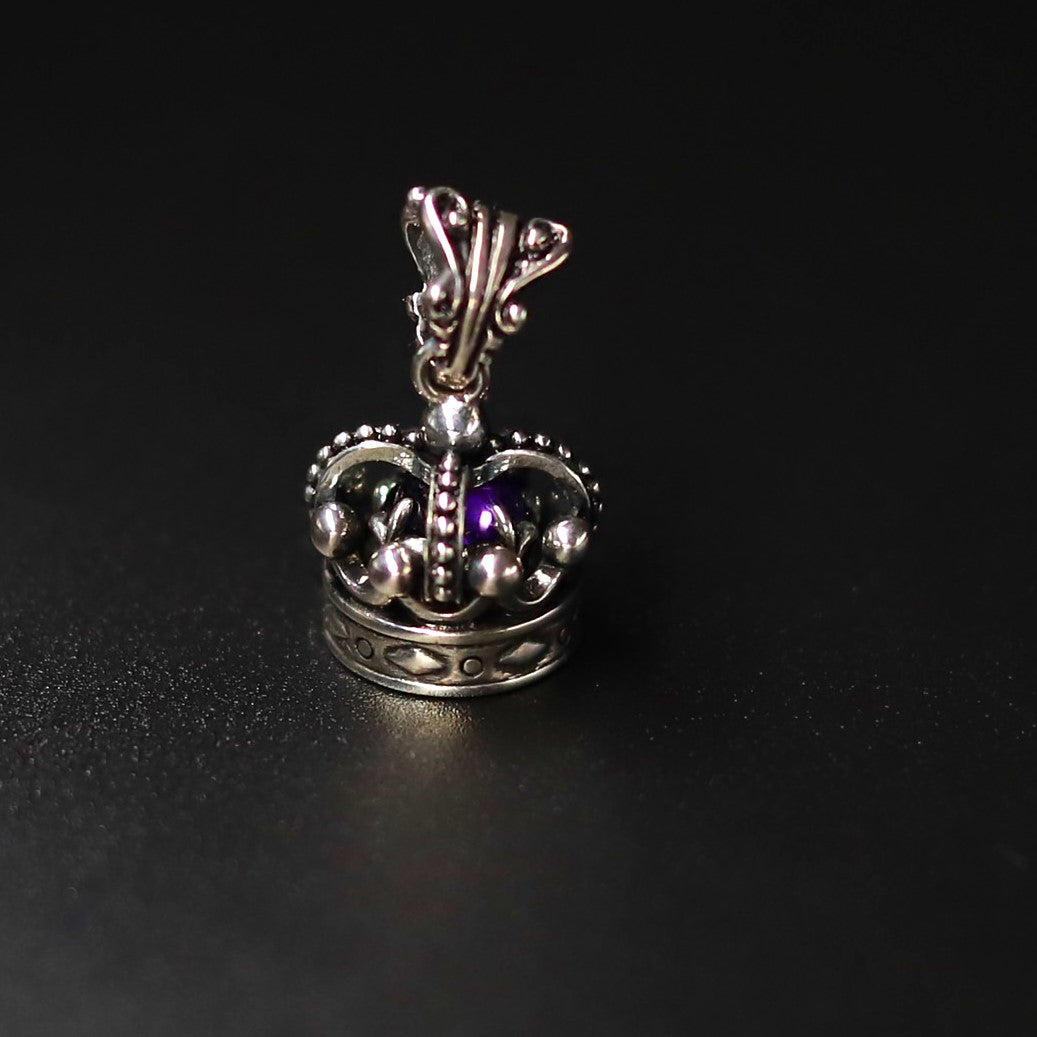 【正規取扱店】Leathers and Treasures: Imperial King Crown Pendant w/Ametyst