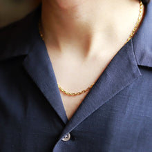 画像をギャラリービューアに読み込む, F.H. シルバーネックレス(アンカーチェーン ゴールドコーティング 3mm):#N018GP-50cm