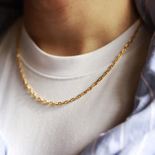 画像をギャラリービューアに読み込む, F.H. シルバーネックレス(アンカーチェーン ゴールドコーティング 3mm):#N018GP-50cm