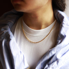 画像をギャラリービューアに読み込む, F.H. シルバーネックレス(アンカーチェーン ゴールドコーティング 3mm):#N018GP-50cm