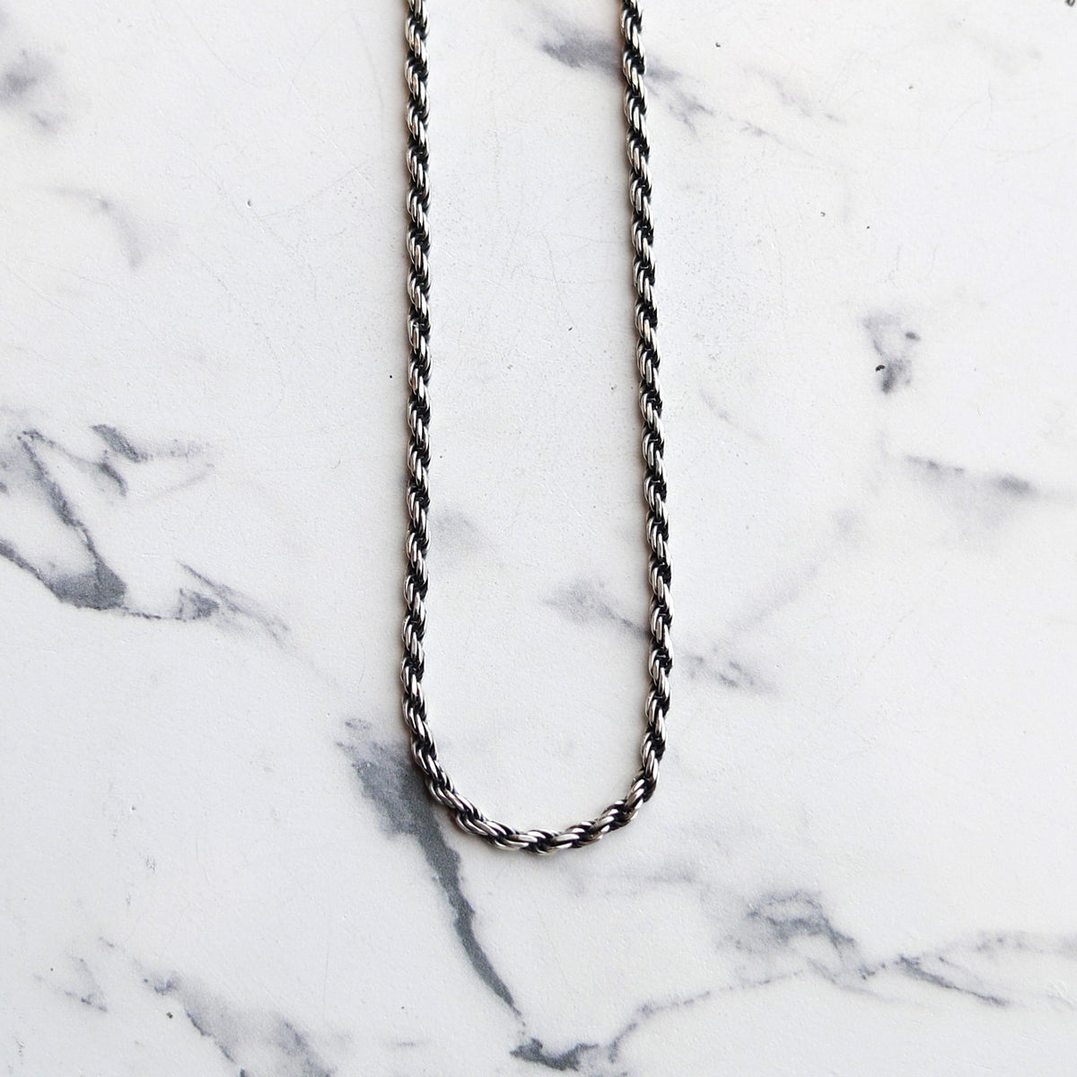 F.H. シルバーネックレス(ロープチェーン 2.5mm):#N038-45cm
