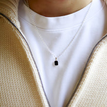 画像をギャラリービューアに読み込む, F.H. シルバーネックレス(レクタングルオニキス ペンダント):#N041-ONX-50cm