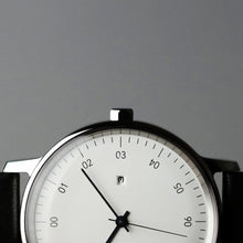 画像をギャラリービューアに読み込む, 【正規取扱店】sazare : SK01 / SS SILVER MIRROR FINISH / WHITE DIAL / BLACK SHEEPSKIN LETHER