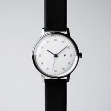 画像をギャラリービューアに読み込む, 【正規取扱店】sazare : SK01 / SS SILVER MIRROR FINISH / WHITE DIAL / BLACK SHEEPSKIN LETHER