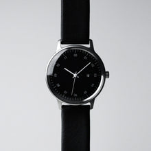 画像をギャラリービューアに読み込む, 【正規取扱店】sazare : SK01 / SS SILVER HONING FINISH / BLACK DIAL / BLACK SHEEPSKIN LETHER