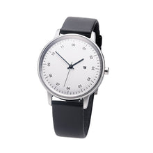 画像をギャラリービューアに読み込む, 【正規取扱店】sazare : SK01 / SS SILVER MIRROR FINISH / WHITE DIAL / BLACK SHEEPSKIN LETHER