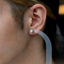 画像をギャラリービューアに読み込む, F.H. シルバーピアス(スクエアジルコン ホワイト):#E024-W