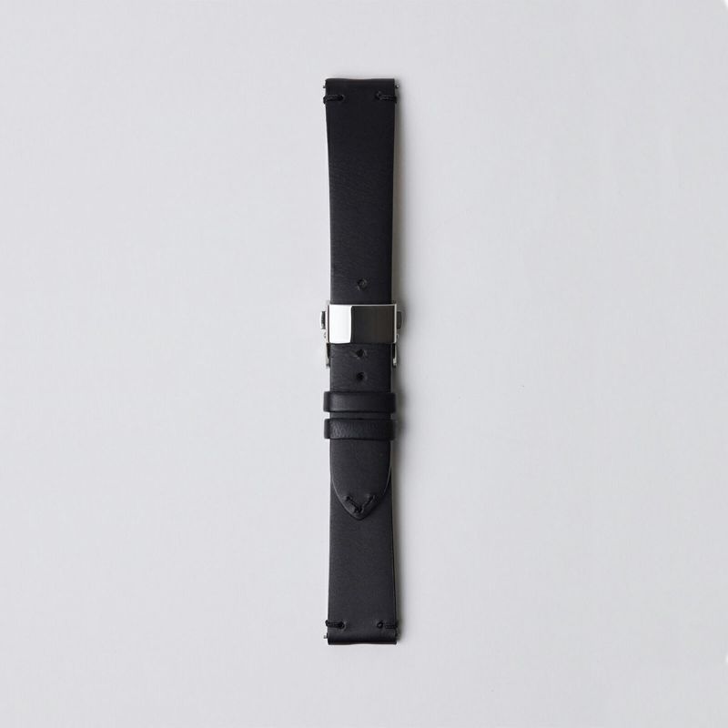 【正規取扱店】sazare : SK01 / SS SILVER MIRROR FINISH / WHITE DIAL / SILVER D BUCKLE BLACK BUTTERO LEATHER