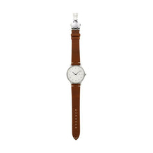 画像をギャラリービューアに読み込む, 【正規取扱店】sazare : SK01 / SS SILVER MIRROR FINISH / WHITE DIAL / SILVER D BUCKLE LIGHT BROWN BUTTERO LEATHER
