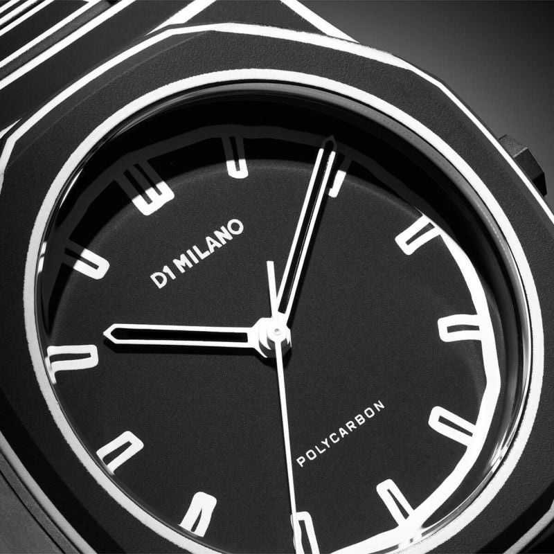 【取り寄せ商品：納期約2週間】D1 MILANO【正規取扱店】ディーワンミラノ 腕時計：ポリカーボン - ブラックスケッチ