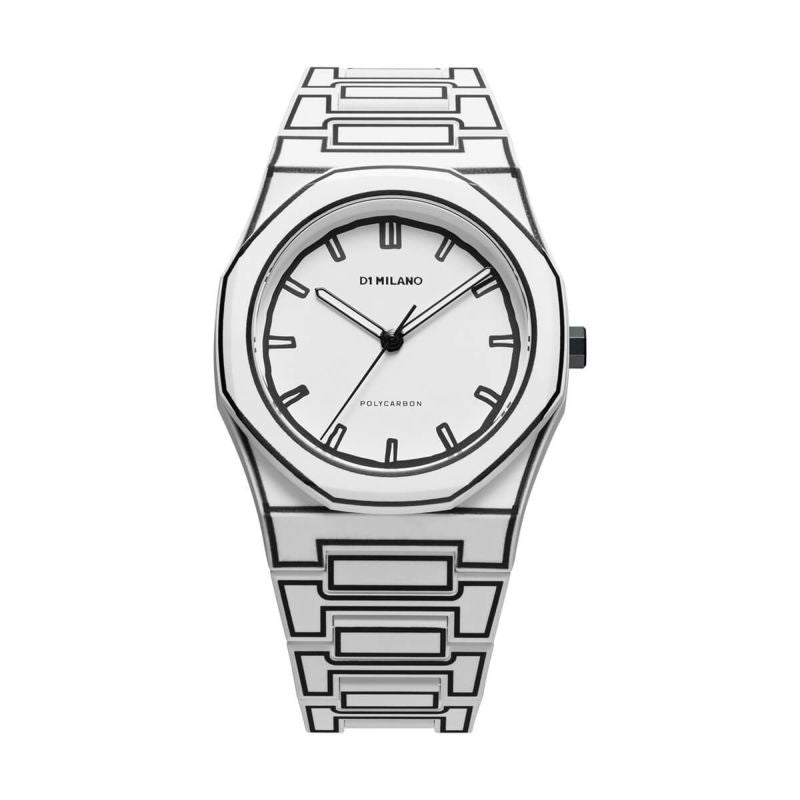【取り寄せ商品：納期約2週間】D1 MILANO【正規取扱店】ディーワンミラノ 腕時計：ポリカーボン - ホワイトスケッチ