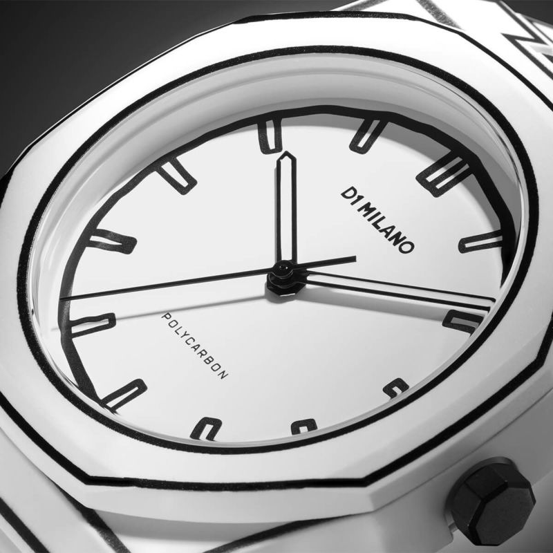 【取り寄せ商品：納期約2週間】D1 MILANO【正規取扱店】ディーワンミラノ 腕時計：ポリカーボン - ホワイトスケッチ