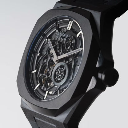 【自動巻き捥時計】D1 MILANO 【正規取扱店】ディーワンミラノ 腕時計 : スケルトン ジェットブラック