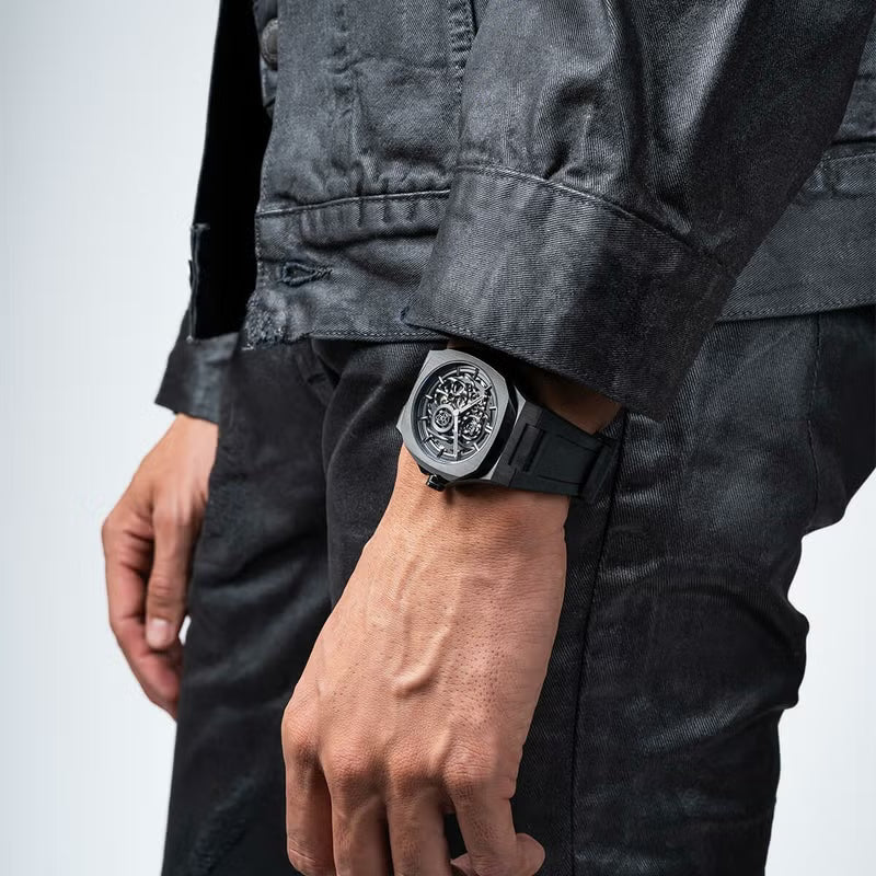 【自動巻き捥時計】D1 MILANO 【正規取扱店】ディーワンミラノ 腕時計 : スケルトン ジェットブラック