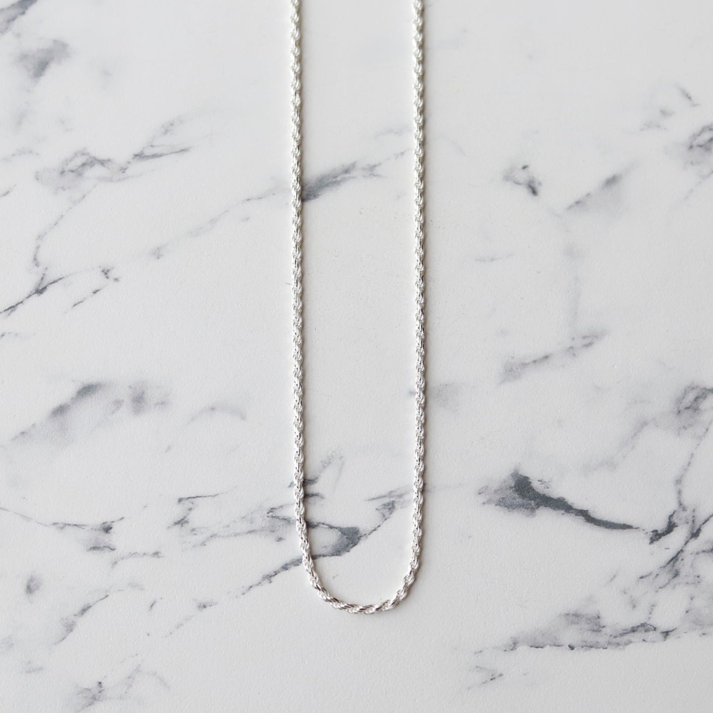 【気持ち長めに着けたい方に】F.H. シルバーネックレス（ロープチェーン 1.9mm）：#N021-55cm