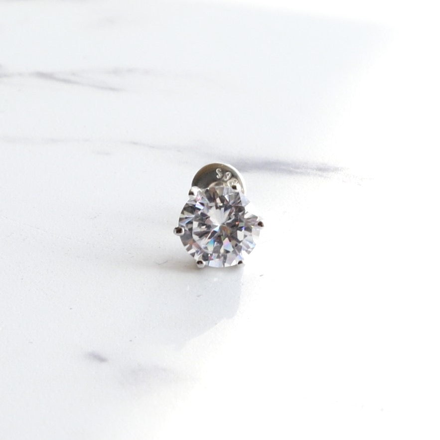 F.H. シルバーピアス（ジルコニア 9mm）：#E056