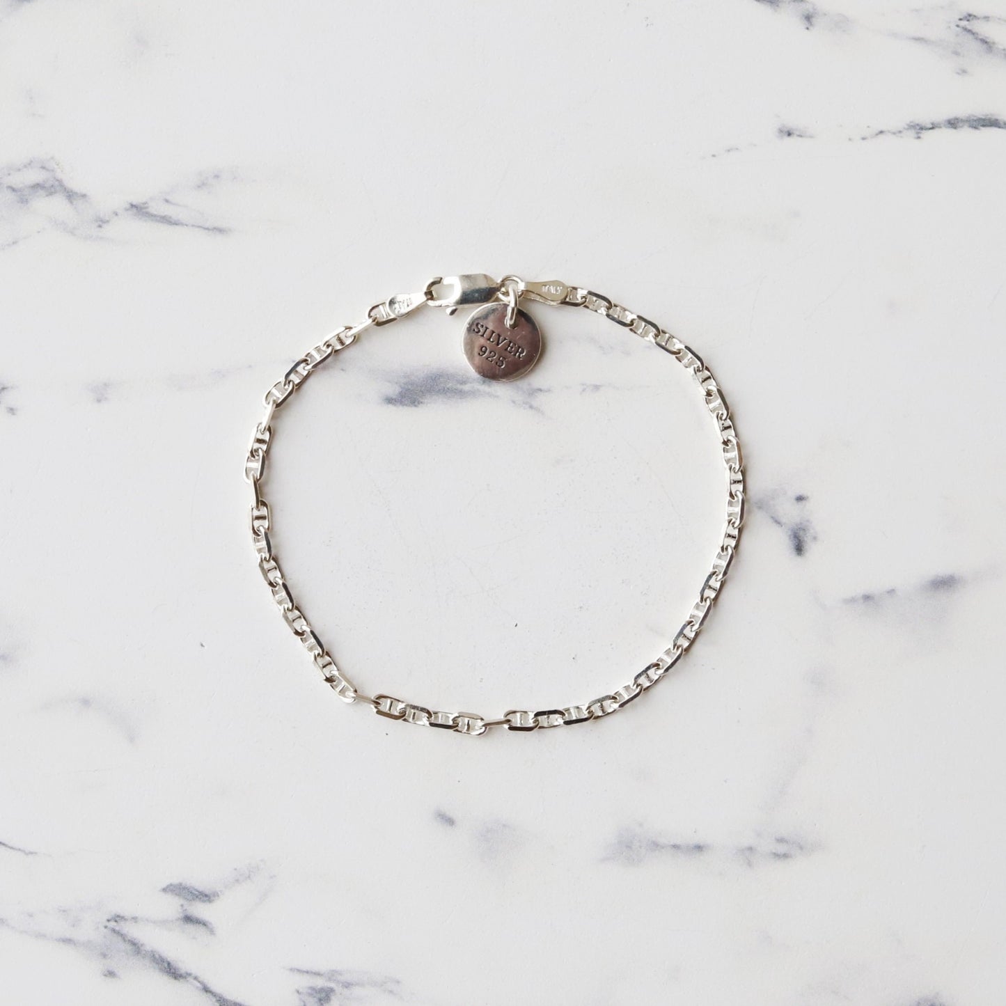 【大きめサイズ手首周り18cm位の方に】F.H. シルバーブレスレット：#B016-20cm