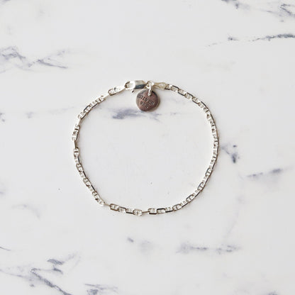 【大きめサイズ手首周り18cm位の方に】F.H. シルバーブレスレット：#B016-20cm