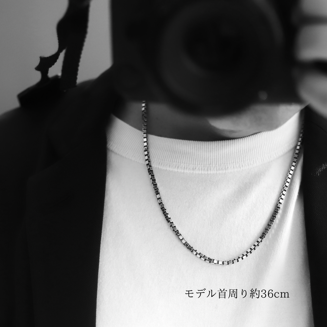 F.H. シルバーネックレス（BOXチェーン 3mm）：＃N014-50cm