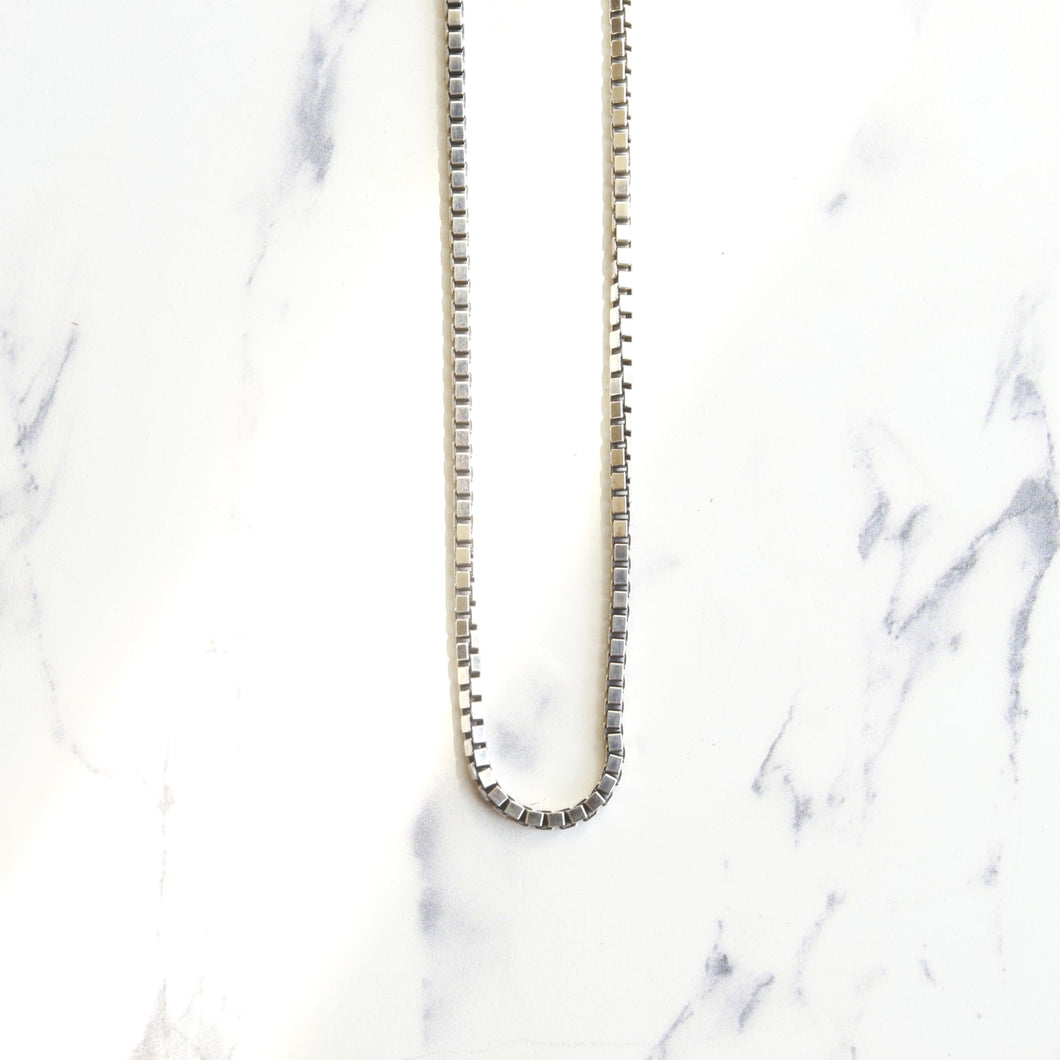 【長めに着けたい】F.H. シルバーネックレス（BOXチェーン 2mm）：＃N037-60cm