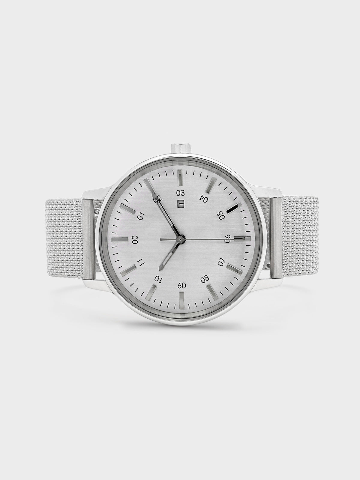 【取り寄せ商品：納期約2週間】sazare【正規取扱店】：SK01 1970 / SS SILVER MIRROR FINISH / SILVER INDEX DIAL / SILVER MESH