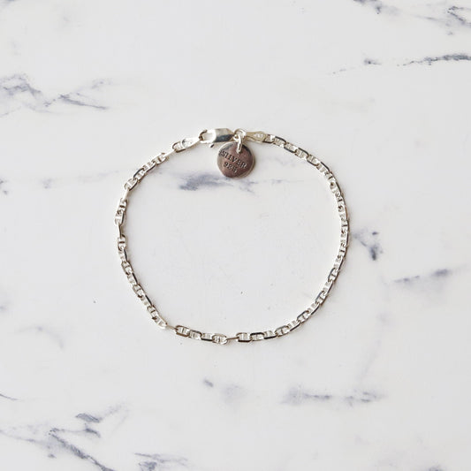 【ブランド人気No.1ブレスレット】F.H.シルバーブレスレット（アンカーチェーン 3mm）： #B016-19cm