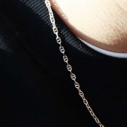 【短めの45cm】F.H. シルバーネックレス（アンカーチェーン 3mm）：＃N018-45cm